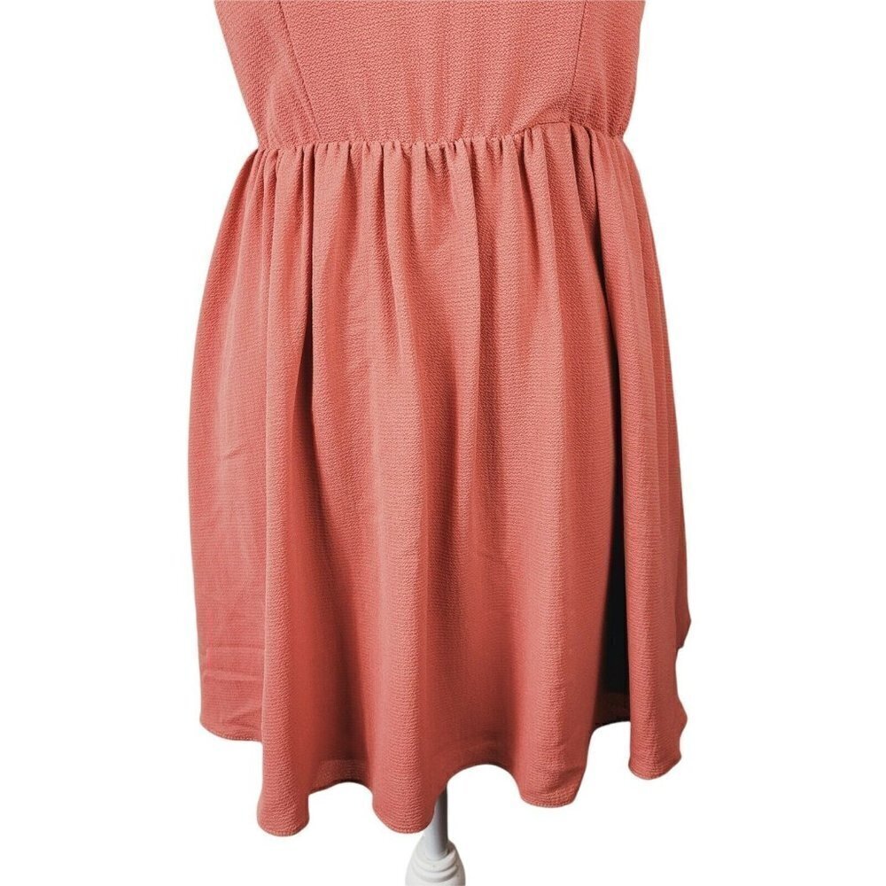 B. Darlin Summer Dress Spaghetti Straps Rusty Coral Tie Back Women's Juniors NWT - Picture 4 of 9